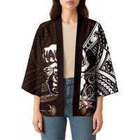 Hafa Adai Guam Discovery Day Kimono Chamorro Latte Stone Hand Brown Version LT14 - Polynesian Pride
