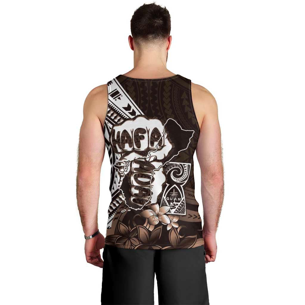 Hafa Adai Guam Discovery Day Men Tank Top Chamorro Latte Stone Hand Brown Version LT14 - Polynesian Pride