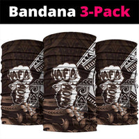 Hafa Adai Guam Discovery Day Neck Gaiter Chamorro Latte Stone Hand Brown Version LT14 package One Size: 25*50cm Brown - Polynesian Pride