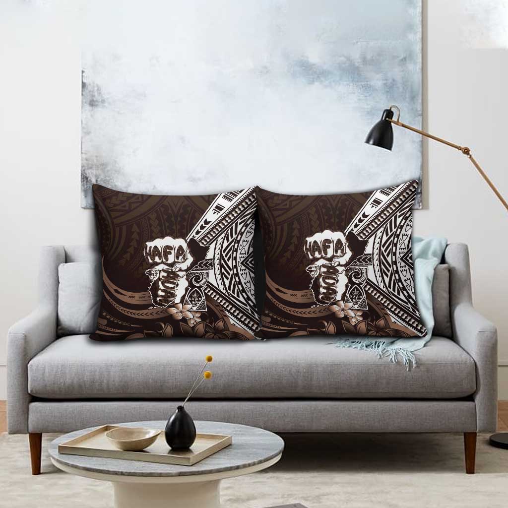 Hafa Adai Guam Discovery Day Pillow Cover Chamorro Latte Stone Hand Brown Version LT14 - Polynesian Pride