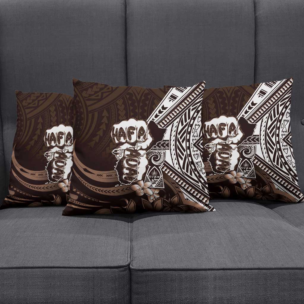 Hafa Adai Guam Discovery Day Pillow Cover Chamorro Latte Stone Hand Brown Version LT14 - Polynesian Pride