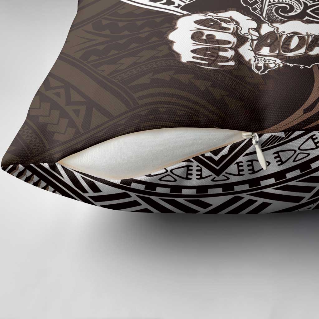 Hafa Adai Guam Discovery Day Pillow Cover Chamorro Latte Stone Hand Brown Version LT14 - Polynesian Pride