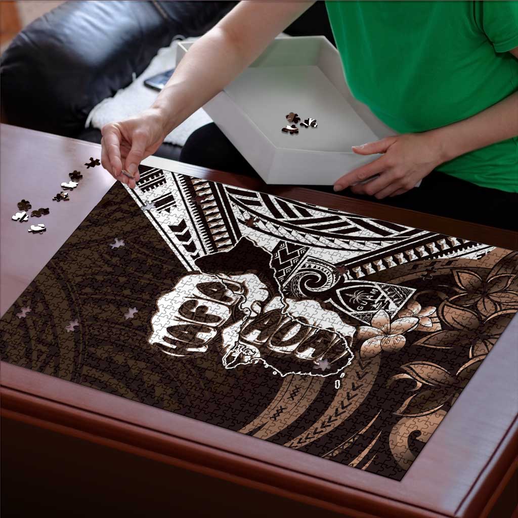 Hafa Adai Guam Discovery Day Puzzle Chamorro Latte Stone Hand Brown Version LT14 - Polynesian Pride