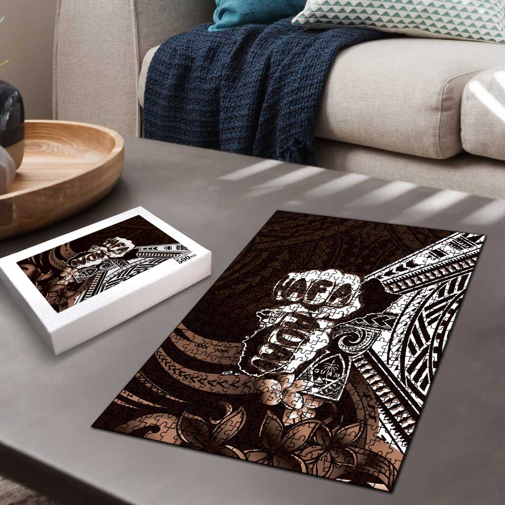 Hafa Adai Guam Discovery Day Puzzle Chamorro Latte Stone Hand Brown Version LT14 - Polynesian Pride