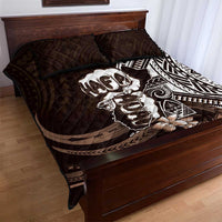 Hafa Adai Guam Discovery Day Quilt Bed Set Chamorro Latte Stone Hand Brown Version LT14 - Polynesian Pride