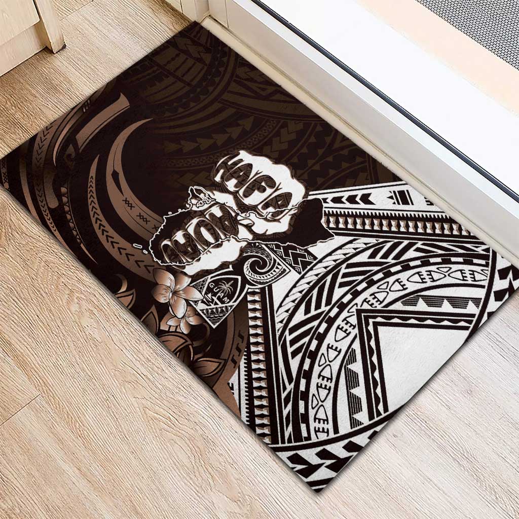 Hafa Adai Guam Discovery Day Rubber Doormat Chamorro Latte Stone Hand Brown Version LT14 - Polynesian Pride