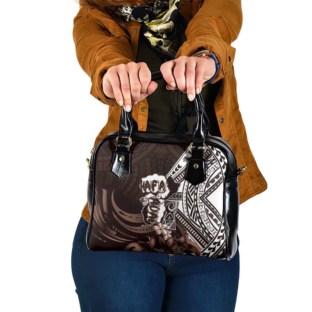 Hafa Adai Guam Discovery Day Shoulder Handbag Chamorro Latte Stone Hand Brown Version LT14 One Size Brown - Polynesian Pride
