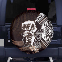 Hafa Adai Guam Discovery Day Spare Tire Cover Chamorro Latte Stone Hand Brown Version LT14 No hole Brown - Polynesian Pride