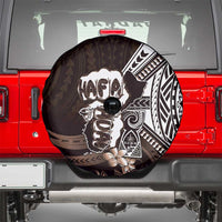 Hafa Adai Guam Discovery Day Spare Tire Cover Chamorro Latte Stone Hand Brown Version LT14 - Polynesian Pride