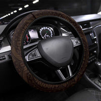 Hafa Adai Guam Discovery Day Steering Wheel Cover Chamorro Latte Stone Hand Brown Version LT14 Universal Fit Brown - Polynesian Pride