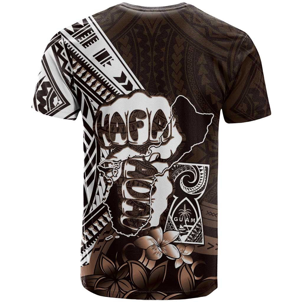 Hafa Adai Guam Discovery Day T Shirt Chamorro Latte Stone Hand Brown Version LT14 - Polynesian Pride