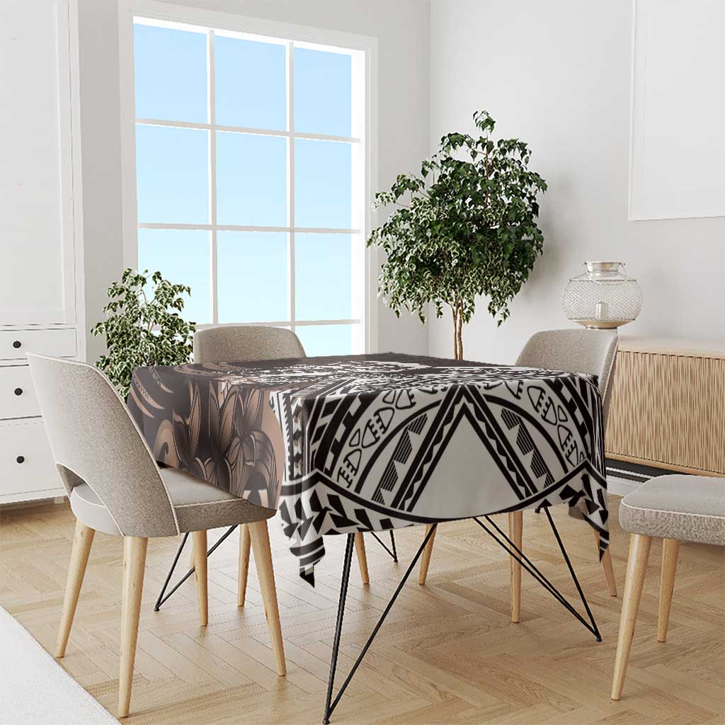 Hafa Adai Guam Discovery Day Tablecloth Chamorro Latte Stone Hand Brown Version