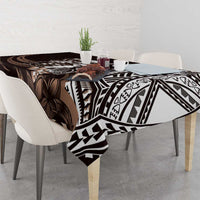 Hafa Adai Guam Discovery Day Tablecloth Chamorro Latte Stone Hand Brown Version