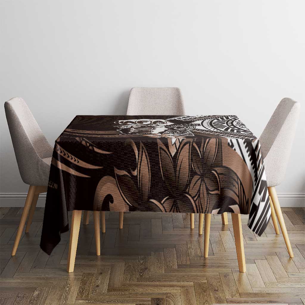 Hafa Adai Guam Discovery Day Tablecloth Chamorro Latte Stone Hand Brown Version
