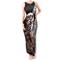 Hafa Adai Guam Discovery Day Tank Maxi Dress Chamorro Latte Stone Hand Brown Version LT14 Women Brown - Polynesian Pride