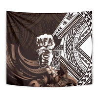 Hafa Adai Guam Discovery Day Tapestry Chamorro Latte Stone Hand Brown Version LT14 - Polynesian Pride