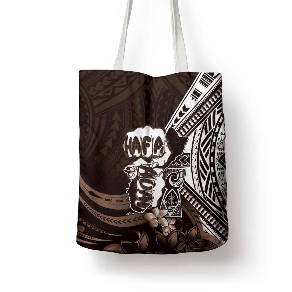 Hafa Adai Guam Discovery Day Tote Bag Chamorro Latte Stone Hand Brown Version LT14 - Polynesian Pride
