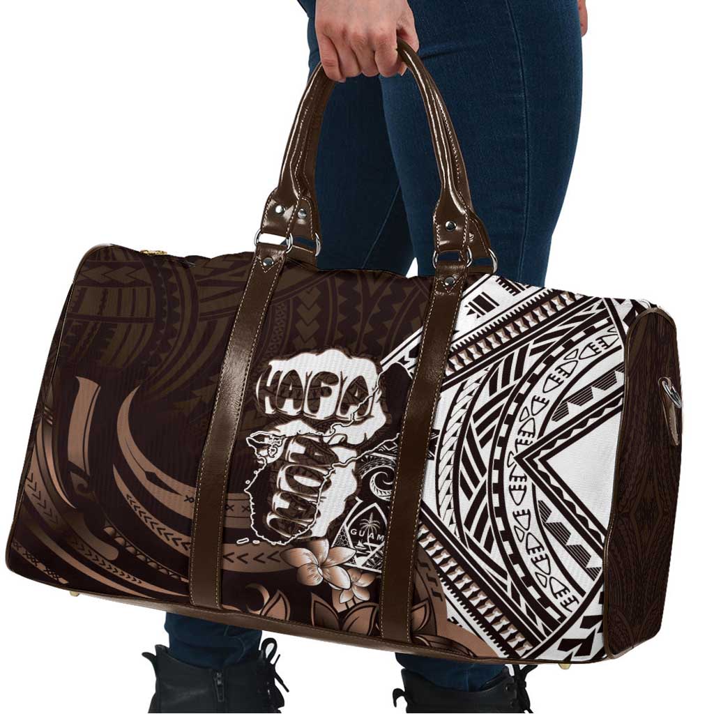 Hafa Adai Guam Discovery Day Travel Bag Chamorro Latte Stone Hand Brown Version LT14 - Polynesian Pride