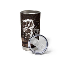 Hafa Adai Guam Discovery Day Tumbler Cup Chamorro Latte Stone Hand Brown Version LT14 - Polynesian Pride