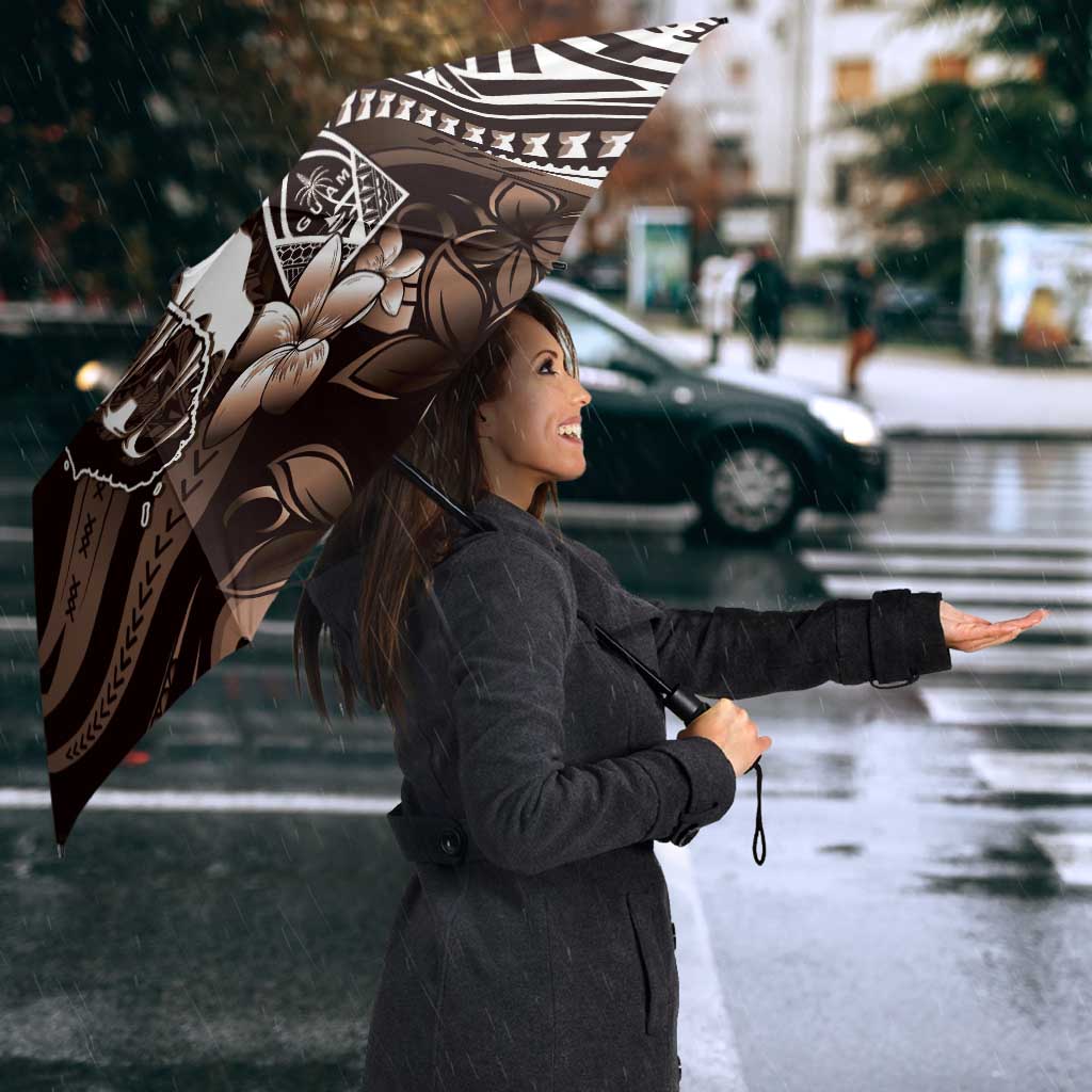 Hafa Adai Guam Discovery Day Umbrella Chamorro Latte Stone Hand Brown Version LT14 - Polynesian Pride