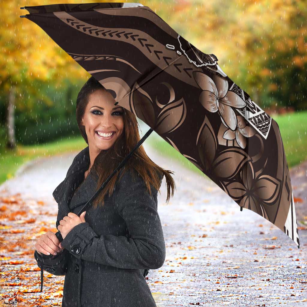 Hafa Adai Guam Discovery Day Umbrella Chamorro Latte Stone Hand Brown Version LT14 - Polynesian Pride