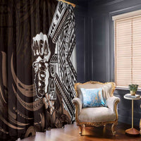 Hafa Adai Guam Discovery Day Window Curtain Chamorro Latte Stone Hand Brown Version LT14 - Polynesian Pride