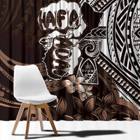 Hafa Adai Guam Discovery Day Window Curtain Chamorro Latte Stone Hand Brown Version LT14 - Polynesian Pride