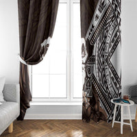 Hafa Adai Guam Discovery Day Window Curtain Chamorro Latte Stone Hand Brown Version LT14 - Polynesian Pride