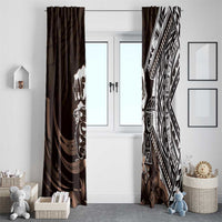 Hafa Adai Guam Discovery Day Window Curtain Chamorro Latte Stone Hand Brown Version LT14 - Polynesian Pride