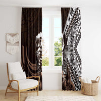 Hafa Adai Guam Discovery Day Window Curtain Chamorro Latte Stone Hand Brown Version LT14 - Polynesian Pride