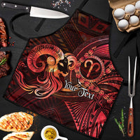 Personalised Polynesia Zodiac Aries Apron Galaxy Polynesian Pattern Chest Tattoo Style LT14 Red - Polynesian Pride