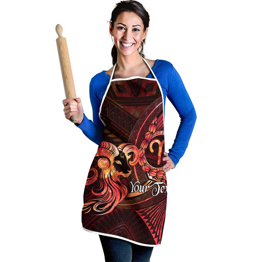 Personalised Polynesia Zodiac Aries Apron Galaxy Polynesian Pattern Chest Tattoo Style LT14 - Polynesian Pride