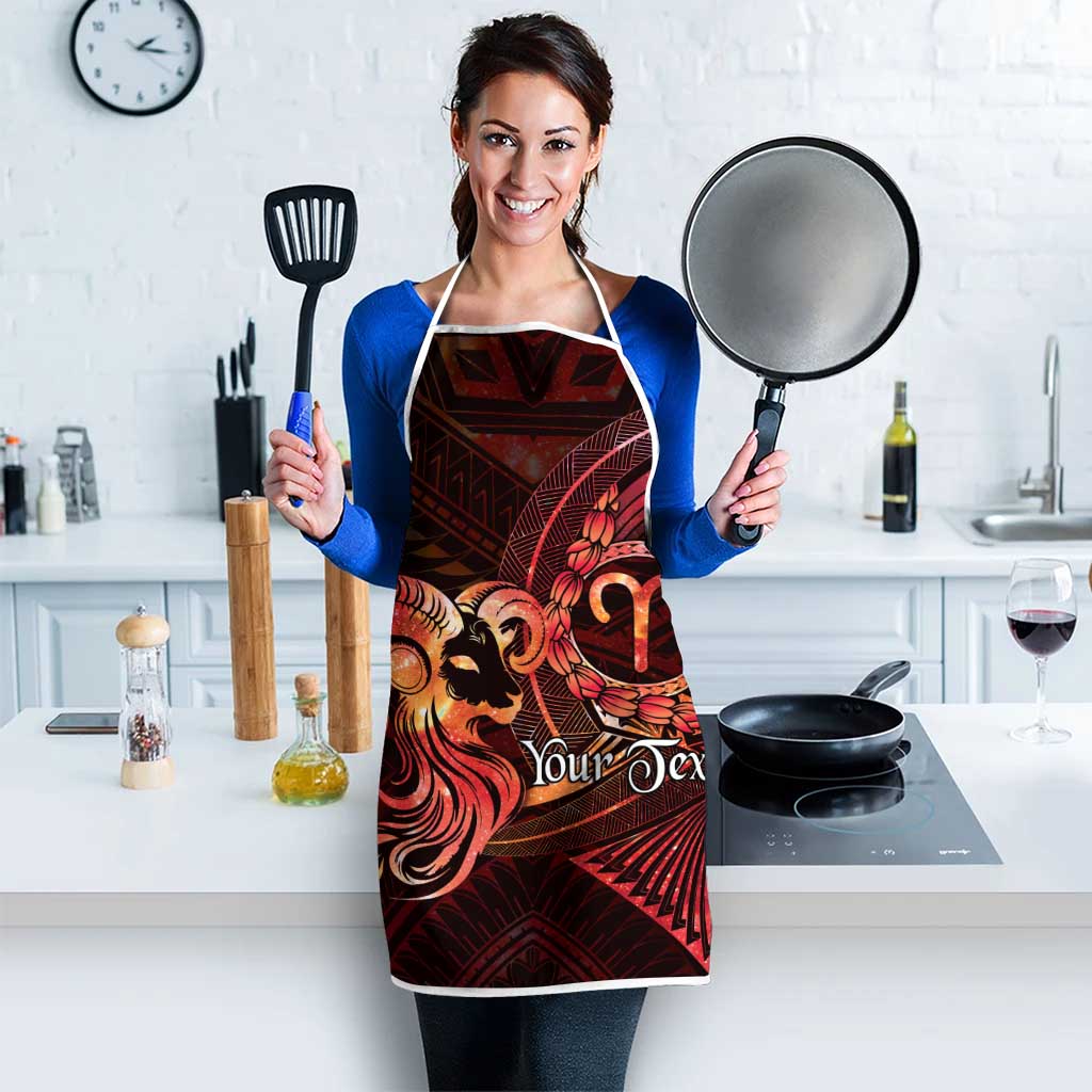 Personalised Polynesia Zodiac Aries Apron Galaxy Polynesian Pattern Chest Tattoo Style LT14 - Polynesian Pride