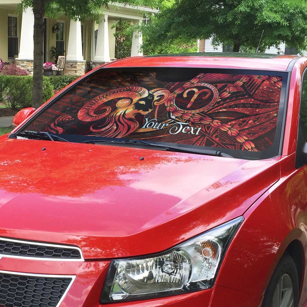 Personalised Polynesia Zodiac Aries Auto Sun Shade Galaxy Polynesian Pattern Chest Tattoo Style LT14 - Polynesian Pride