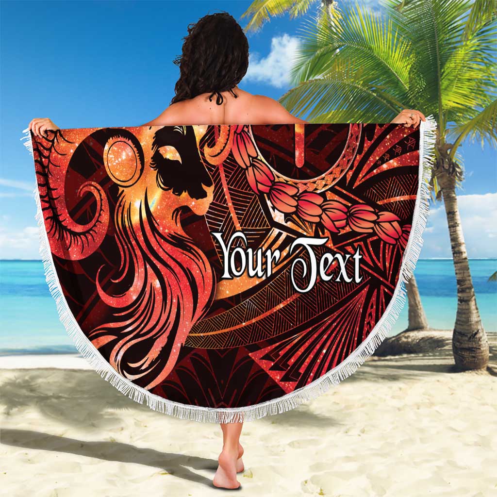 Personalised Polynesia Zodiac Aries Beach Blanket Galaxy Polynesian Pattern Chest Tattoo Style LT14 - Polynesian Pride