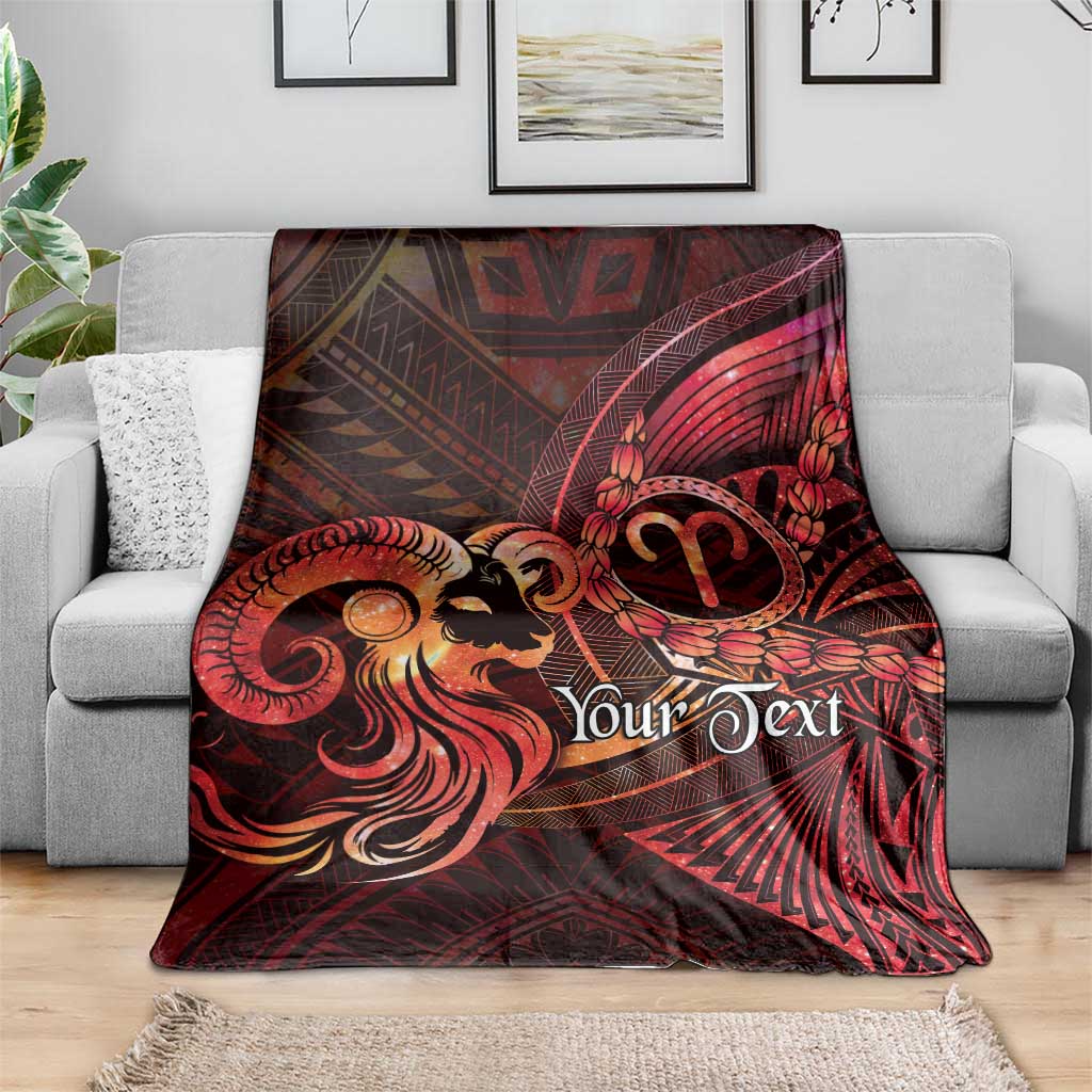 Personalised Polynesia Zodiac Aries Blanket Galaxy Polynesian Pattern Chest Tattoo Style LT14 - Polynesian Pride
