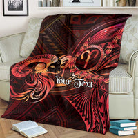 Personalised Polynesia Zodiac Aries Blanket Galaxy Polynesian Pattern Chest Tattoo Style LT14 - Polynesian Pride