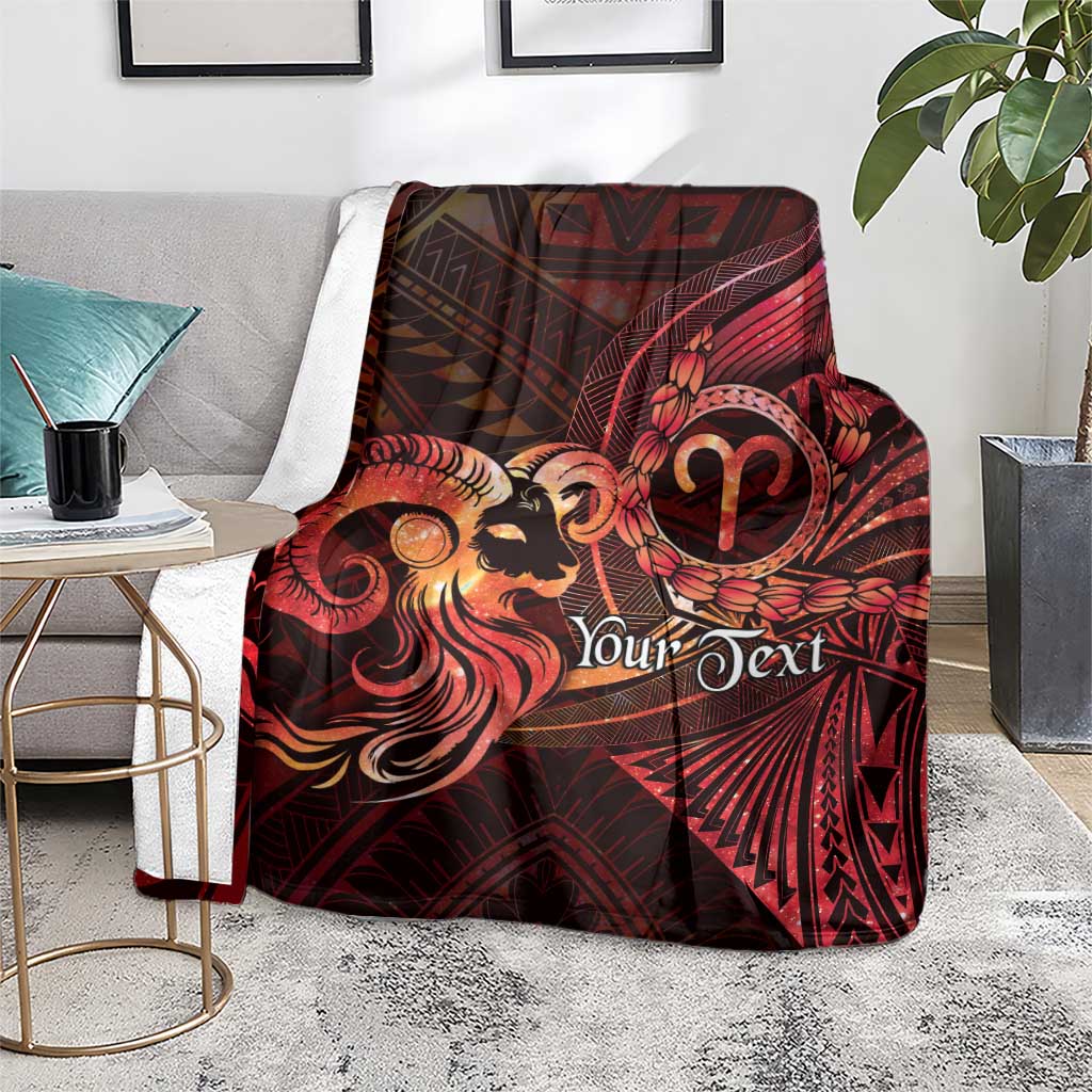 Personalised Polynesia Zodiac Aries Blanket Galaxy Polynesian Pattern Chest Tattoo Style LT14 - Polynesian Pride