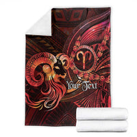 Personalised Polynesia Zodiac Aries Blanket Galaxy Polynesian Pattern Chest Tattoo Style LT14 - Polynesian Pride