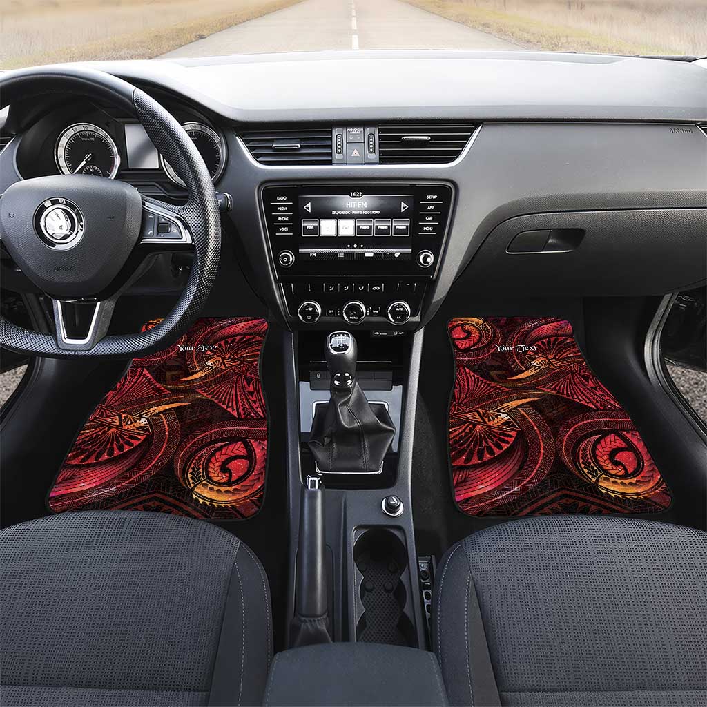 Personalised Polynesia Zodiac Aries Car Mats Galaxy Polynesian Pattern Chest Tattoo Style LT14 Set 2pcs - Front Red - Polynesian Pride