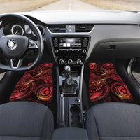 Personalised Polynesia Zodiac Aries Car Mats Galaxy Polynesian Pattern Chest Tattoo Style LT14 Set 2pcs - Front Red - Polynesian Pride
