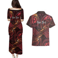 Personalised Polynesia Zodiac Aries Couples Matching Puletasi and Hawaiian Shirt Galaxy Polynesian Pattern Chest Tattoo Style LT14 - Polynesian Pride
