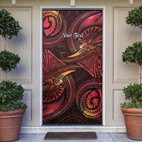 Personalised Polynesia Zodiac Aries Door Cover Galaxy Polynesian Pattern Chest Tattoo Style LT14 Red - Polynesian Pride