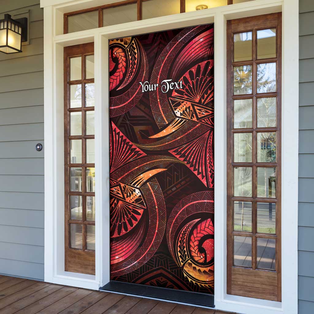 Personalised Polynesia Zodiac Aries Door Cover Galaxy Polynesian Pattern Chest Tattoo Style LT14 - Polynesian Pride