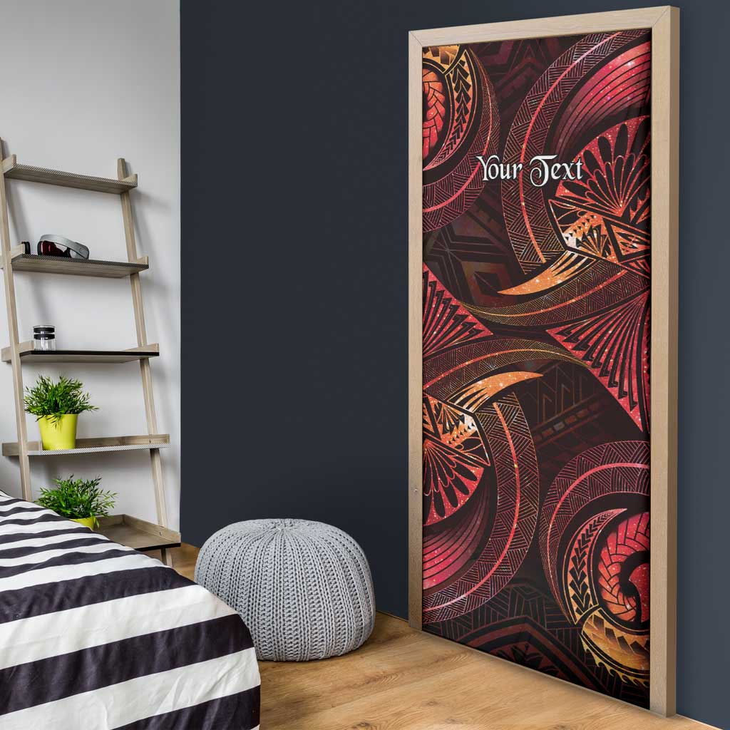Personalised Polynesia Zodiac Aries Door Cover Galaxy Polynesian Pattern Chest Tattoo Style LT14 - Polynesian Pride