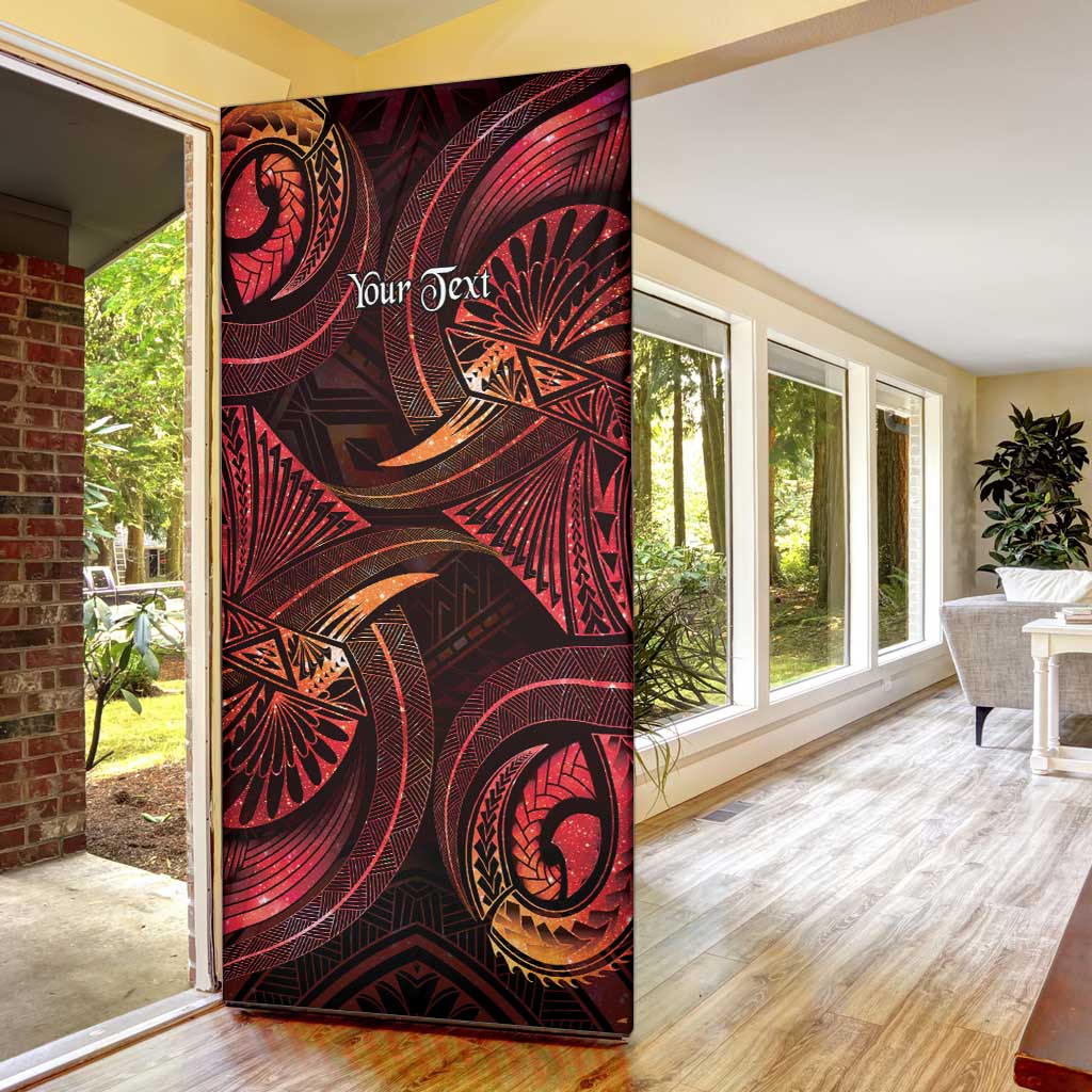 Personalised Polynesia Zodiac Aries Door Cover Galaxy Polynesian Pattern Chest Tattoo Style LT14 - Polynesian Pride