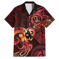 Personalised Polynesia Zodiac Aries Family Matching Short Sleeve Bodycon Dress and Hawaiian Shirt Galaxy Polynesian Pattern Chest Tattoo Style