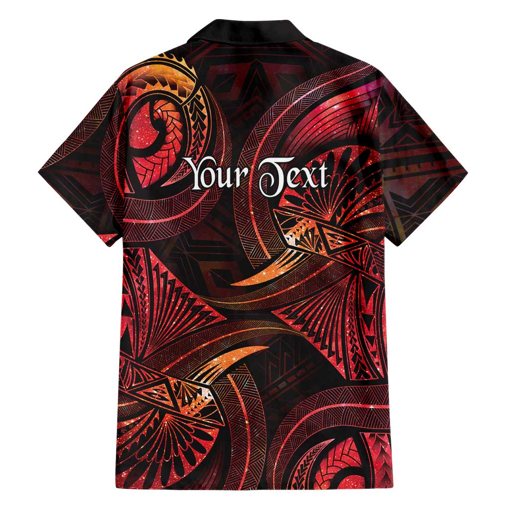 Personalised Polynesia Zodiac Aries Family Matching Short Sleeve Bodycon Dress and Hawaiian Shirt Galaxy Polynesian Pattern Chest Tattoo Style