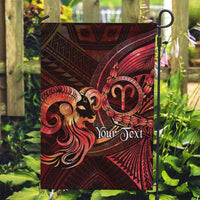 Personalised Polynesia Zodiac Aries Garden Flag Galaxy Polynesian Pattern Chest Tattoo Style LT14 Garden Flag Red - Polynesian Pride