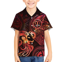Personalised Polynesia Zodiac Aries Hawaiian Shirt Galaxy Polynesian Pattern Chest Tattoo Style LT14 - Polynesian Pride